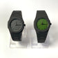 Original black arabic aura watch with fiber material and Green dial