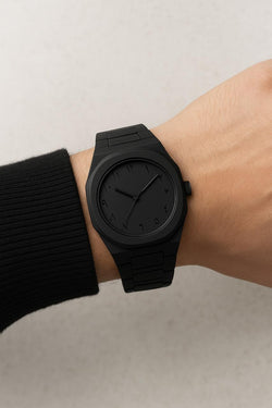 Original black arabic aura watch with fiber material and Green dial