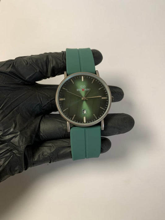 Bestwin watch Green Dial Silicone Strap with magnetic Lock