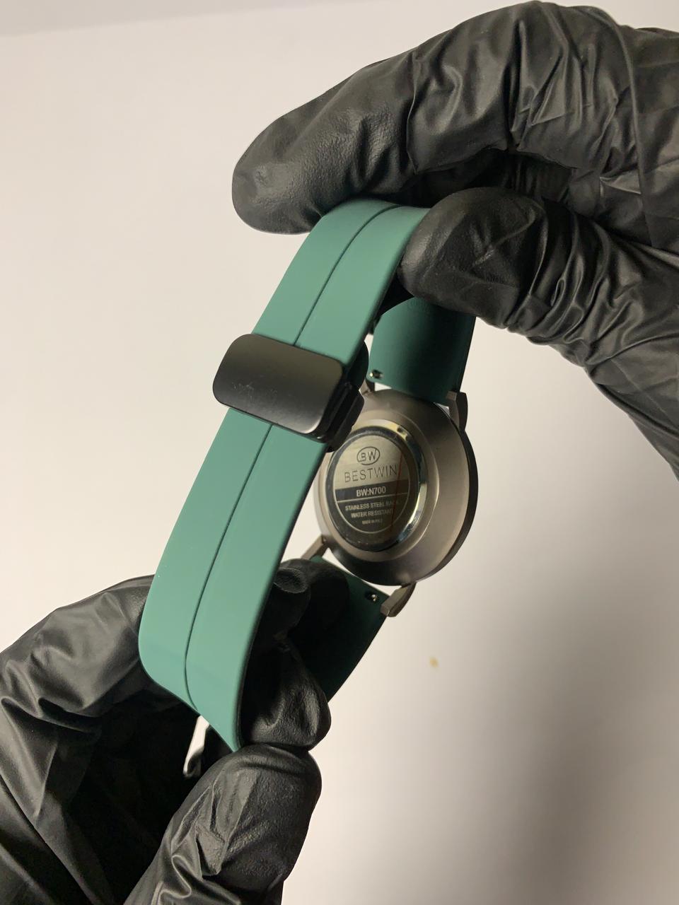 Bestwin watch Green Dial Silicone Strap with magnetic Lock