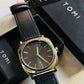 TOMI T-084 Men's Watch Quartz Date Leather Strap