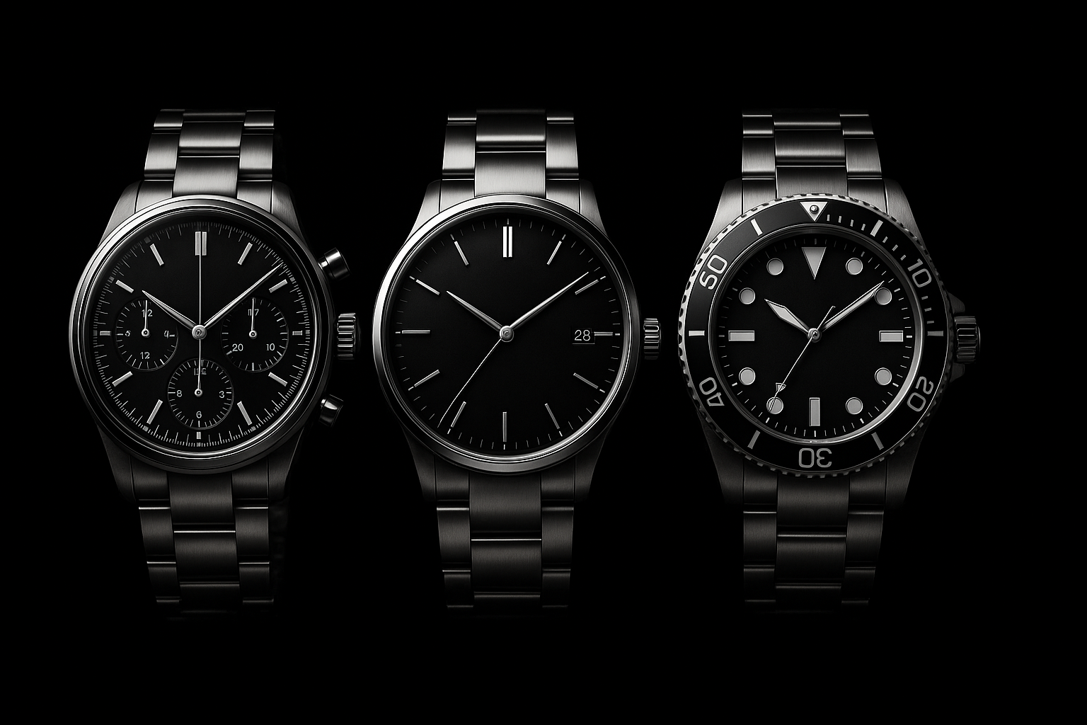 black backgroung watches baner 